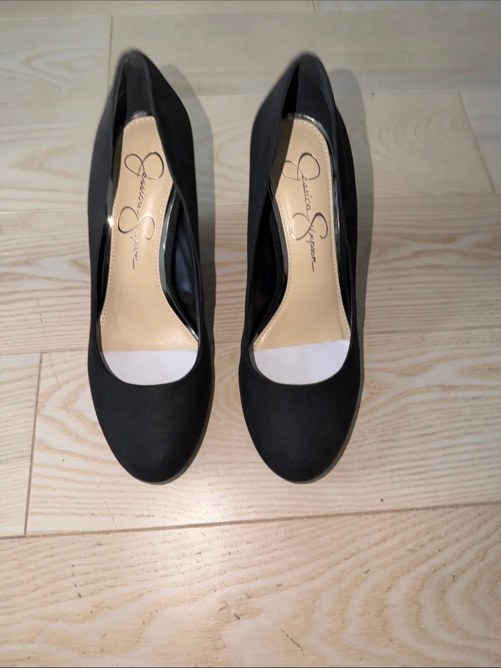 NWT! Jessica Simpson Black Microsuede Wedge Heels - Size 8